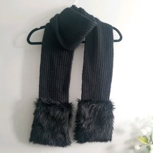 Kenneth Cole Faux Fur Scarf Black